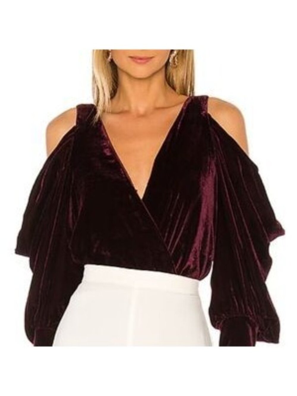 NWT House of Harlow x Revolve Velvet Bodysuit, Size Small